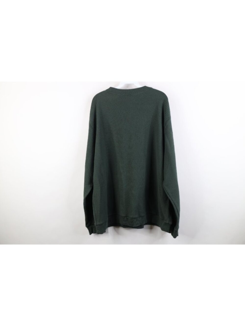Vintage LL Bean Mens XL Faded Blank Thermal Waffle Knit Crewneck Sweater Green - Picture 7 of 9